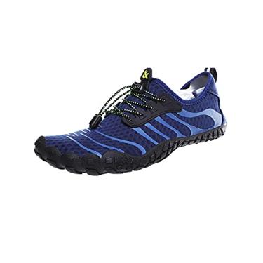 Imagem de Jueshanzj River Upstream Shoes Sapatos masculinos para uso ao ar livre Sapatos de praia femininos de cinco dedos, Azul escuro, 9
