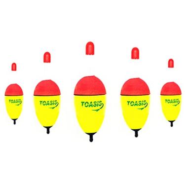 Imagem de Toasis 5 boias flutuantes macias de espuma de EVA para pesca, tamanhos sortidos com varetas luminosas e conectores de encaixe