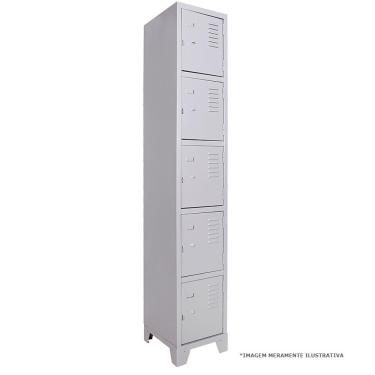 Imagem de Armário Roupeiro De Aço 5 Portas Para Vestiário Academia Locker Cinza