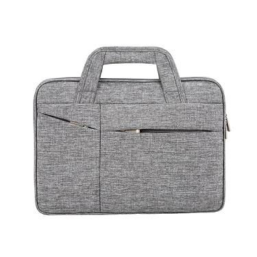 Imagem de Pasta Para Notebook Executiva Briefcase Fina Macbook 15.6 Case Proteção Premium Com Alça (Cinza)