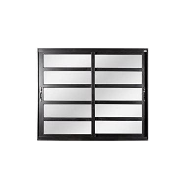 Imagem de Janela de Alumínio de Correr 120x200x8cm 2 Folhas Móveis com Travessas Vidro Liso Topsul Esquadrisul