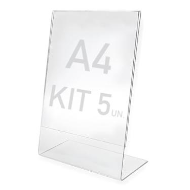 Imagem de Display Expositor A4 Em L Ps Cristal Acrílico Balcão 5 Peças