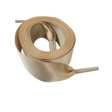 Imagem de Flat Satin Ribbon Shoelaces Laces For Sneaker Sport Shoes(Color:Khaki,Size:120cm)