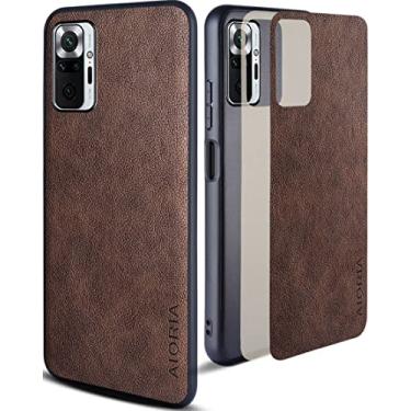 Imagem de AIORIA Capa para Xiaomi Redmi Note 10 Pro Redmi Note 10 Pro Max 4G, capa de telefone de couro PU premium de 6,7 polegadas design retrô capa protetora completa para Xiaomi Redmi Note 10 Pro Max (café)