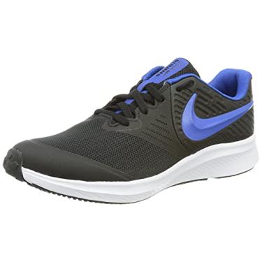 Imagem de Nike Tênis de ginástica para meninos, Preto, branco, azul royal, uk 2/us 00