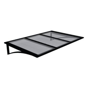 Imagem de Toldo Fixo Policarbonato Alveolar Cristal - 2,50m X 1,50m - Estrutura Preta