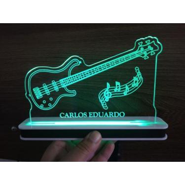 Imagem de Luminária Decorativa com LED Contrabaixo Strinberg Notas Musicais - Ho