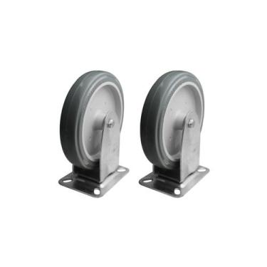 Imagem de Kit 2 Rodízios s Trava c Placa Fixa Cinza 6 Pol Plástico - Schioppa