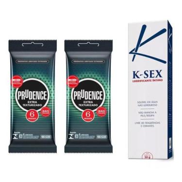Imagem de Kit 12 Preservativo Extra Texturizado + Lubrificante - Prudence