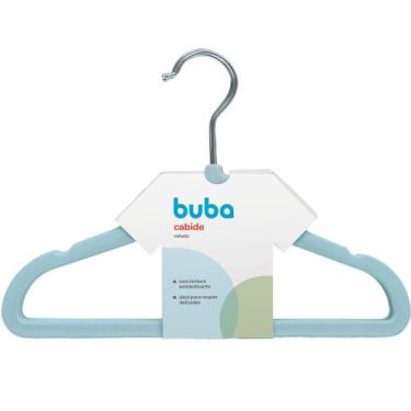 Imagem de Cabide De Veludo Anti Deslizante Infantil Bebê Buba 5 Peças, Azul