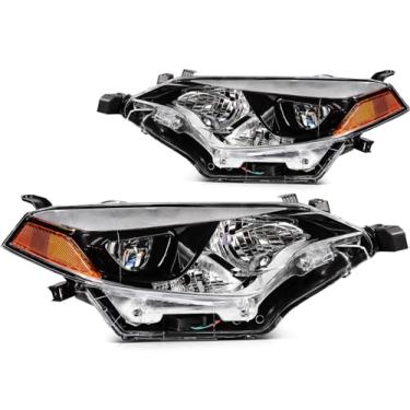 Imagem de LBRST Conjunto de farol compatível com 2014-2016 para Toyota Corolla Base/CE/C/LE Eco/LE/L/S Plus/S/Special Edition Sedan 4 portas preta refletor âmbar refletor farol lateral do motorista e do