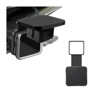 Imagem de Mandark Capa de engate de reboque, tampa de inserção de plugue de tubo receptor de reboque de 5 cm, proteção de plugue de engate de tubo receptor externo automotivo à prova de poeira, universal para