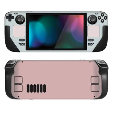 Imagem de PlayVital Conjunto completo de decalque de película protetora para LCD Steam Deck, adesivos personalizados capa de vinil para Steam Deck OLED - Série Pálido - Cinza e Rosa #1