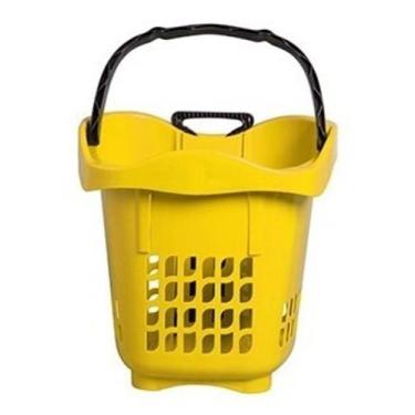 Imagem de Kit 3 Cestas 30 Litros Cestinha Mercado Com Roda Rodinha - Technology,