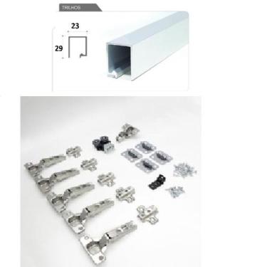 Imagem de Kit Roldana Porta Sanfonada Pl2550 Ducasse C/trilho 01 Metro