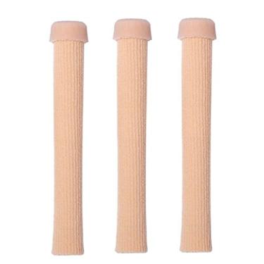 Imagem de Dr. Tubos de dedo do pé - 3 peças - Protetores de manga de tecido com forro de gel Os dedos para evitar milho, calos e bolhas - Joanetes doloridos milhos Martelo Dedo gel Separadores Protetor de dedos, 3 Pack | Medium 3/4" Diameter