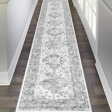 Imagem de Tapete passadeira longo Pauwer 0,7 x 3,6 m, lavável, boêmio, com forro de borracha, tapete antiderrapante para hall de entrada, tapete de fazenda para cozinha, lavanderia, entrada