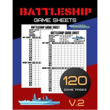 Imagem de Battleship Game Sheets: Travel Game Sheets, Battleship Board Game, Naval Combat Game, Craft Game Sheet, Board Games, Logic & Brain Teasers 120 Pages