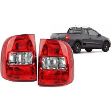 Imagem de Par Lanterna Traseira Saveiro Ré Cristal G5 G6 2010 A 2016