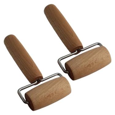 Imagem de Rolo de pizza de madeira de 6 cm de largura para pastelaria de madeira Rolos pequenos de madeira Rolo de massa de madeira 5D Ferramenta de arte de pintura de diamante Rolo de madeira para assar ou