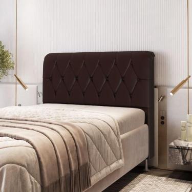 Imagem de Cabeceira Sirus 140 Premium / A-011 Couro Artificial Marrom - ARADECOR