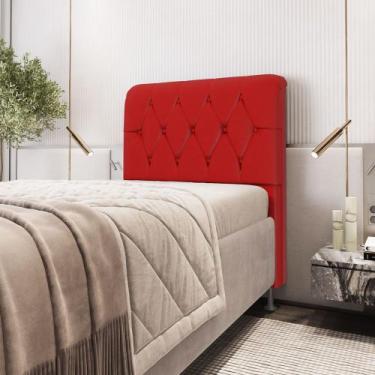 Imagem de Cabeceira Sirus 90 Premium / A-020 Couro Artificial Vermelho - ARADECO
