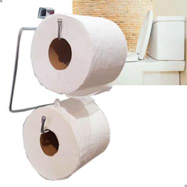 Imagem de Suporte / Porta Papel Higiênico Para Caixa Acoplada Duplo Banheiro Des