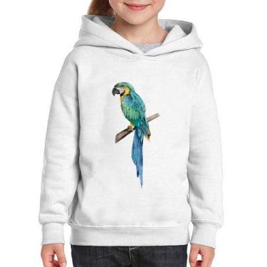 Imagem de Moletom Infantil Arara Azul - Foca na Moda, Branco, 6