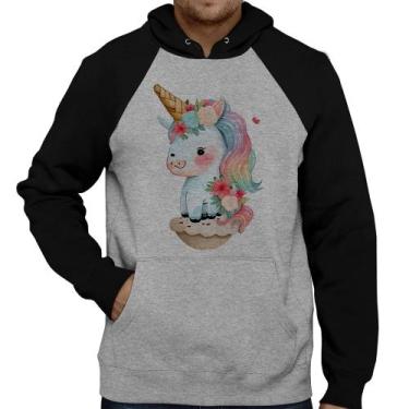 Imagem de Moletom Unicórnio Bebê - Foca na Moda, Cinza, Preto, G