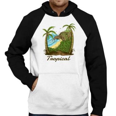 Imagem de Moletom Tropical Beach - Foca na Moda, Branco, Preto, G