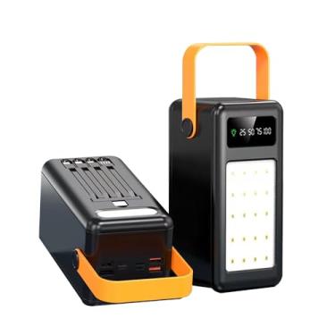 Imagem de Power Bank 100000mAh USB Pacote De Bateria De Grande Capacidade Com Display LED, Powerbank De Carregamento Rápido De 15 W Com Cabos Integrados, Carregador Portátil(Size:60000 mAh,Color:preto)
