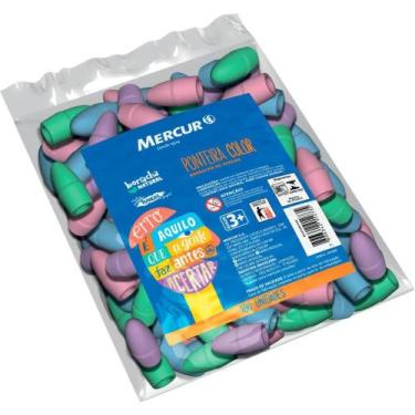 Imagem de Borracha Ponteira Colorida para Lápis Pacote com 100 Unidades - Mercur