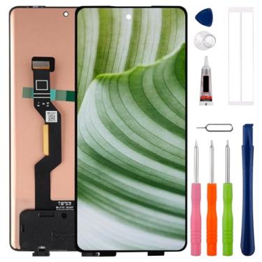 Imagem de SWARK Novo conjunto de digitalizador de tela LCD sensível ao toque para substituição de digitalizador de tela sensível ao toque Edge 50 com kit de ferramentas de reparo atualizado - preto