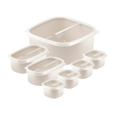 Imagem de Jogo de Potes Tramontina Mix Color em Polipropileno Cinza – 7 Peças