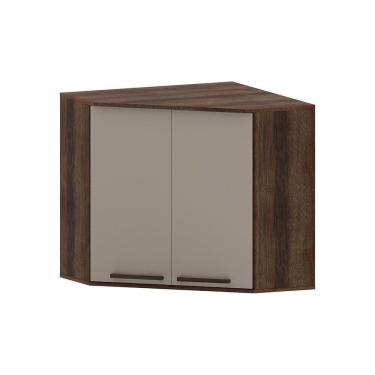 Imagem de Armário Aéreo Canto Diagonal 2 Portas Luna Luciane Móveis Nogueira Dourado-cinammon