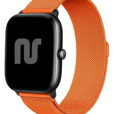 Imagem de Nandos-Store Pulseira NSmart compatível com Amazfit GTR 42MM / GTS/GTS 2 / GTS 2e / GTS 2 mini/GTS 3 (Laranja em aço)