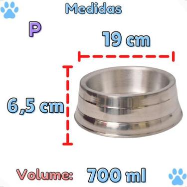 Imagem de Comedouro Pesado Polido de Alumínio Para Cães Pote De Ração Resistente