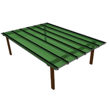 Imagem de Kit Policarbonato Verde 6mm 4,00m X 6,00m - Perfis Naturais