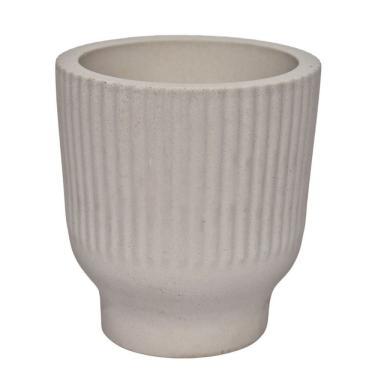 Imagem de Vaso Decorativo Garrafa Invertida Listras 9,5cm Cimento Artesanal Cinza