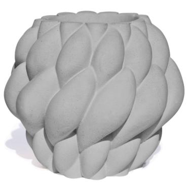 Imagem de Vaso Decorativo Novelo 9cm Em Cimento Artesanal Sala E Cozinha Cinza