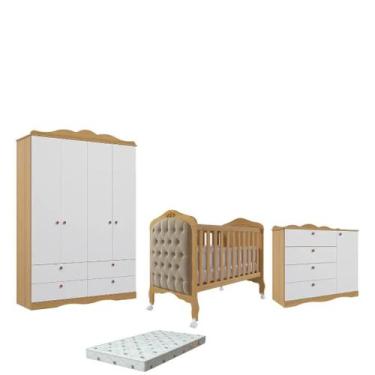 Imagem de Quarto Bebe Completo Canto Dorabelly MDF +Colchão e Capitône - Permobi