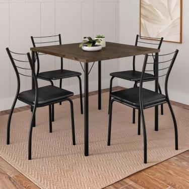 Imagem de Conjunto Sala De Jantar 4 Cadeiras Marbella Carraro Legno Preto