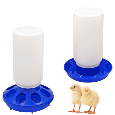 Imagem de NAOEDEAH Conjunto de alimentador e bebedouro de galinha, alimentador automático de aves, alimentador de galinheiro, acessórios de galinheiro, suprimentos de codorna, pintinho, alimentadores de galinha, sem desperdício, dispensador de água para pássaros (azul)