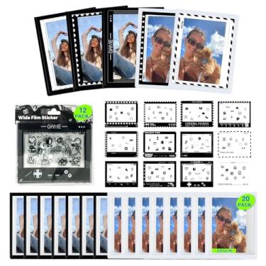 Imagem de CAIYOULE Wide Photo Accessories for Instax Wide Wide EVO/Wide 400/300/210 Instant Camera Film 3.5x4.2 Inch Film with 20 Magnetic Photo Frames Refrigerator Photo Display and 12 DIY Stickers