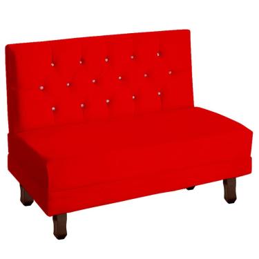 Imagem de Sofá Canto Italy Veludo Vermelho - Montanaris Decor