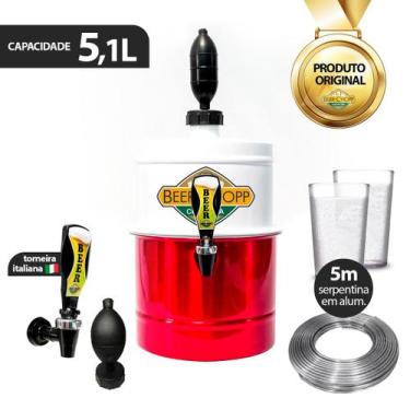 Imagem de Chopeira Portatil Alum Cores 5,1l Torneira + 2 Copos e Serpentina - TK