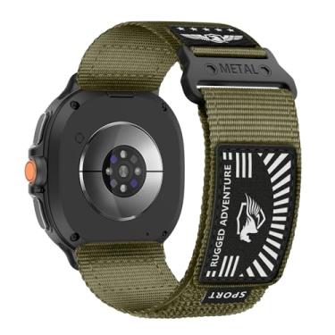 Imagem de Pulseira masculina de nylon resistente para Samsung Galaxy Watch 8 Classic de 46 mm/Galaxy Watch 8 de 44 mm e 40 mm, macia e respirável com estrelas, listras, bandeira esportiva para Galaxy Watch 8