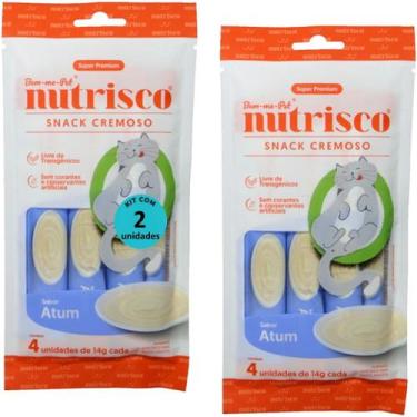 Imagem de Snack cremoso nutrisco gatos adultos 14g atum com 4 un - kit com 2