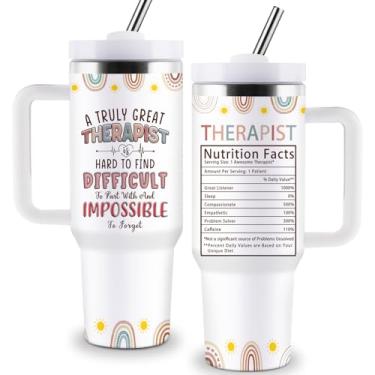 Imagem de Sighdorm Presentes de terapeuta, presentes respiratórios/físicos/massagistas, copo de terapeuta, copo de aço inoxidável de 1,134 g