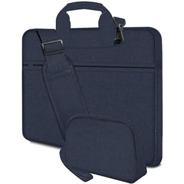 Imagem de Hseok Bolsa de ombro para laptop de 15,6 a 40,6 cm, durável à prova de choque, bolsa de transporte para computador com vários bolsos e alça compatível com a maioria dos notebooks de 15,6 cm e 40,6 cm